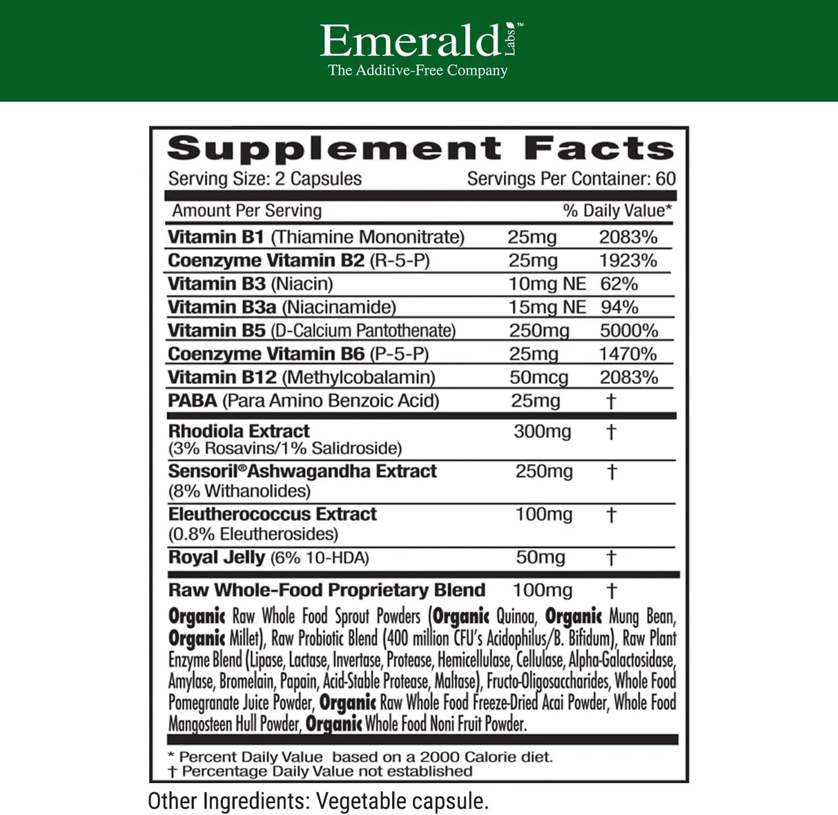 EMERALD LABS - EMERALD LABS Adrenal Health 120 Capsulas - The Red Vitamin MX - Suplementos Alimenticios - {{ shop.shopifyCountryName }}