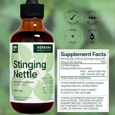 HERBANA - HERBANA Stinging Nettle Leaf and Root 4 Fl.Oz. - The Red Vitamin MX - Suplementos Alimenticios - {{ shop.shopifyCountryName }}