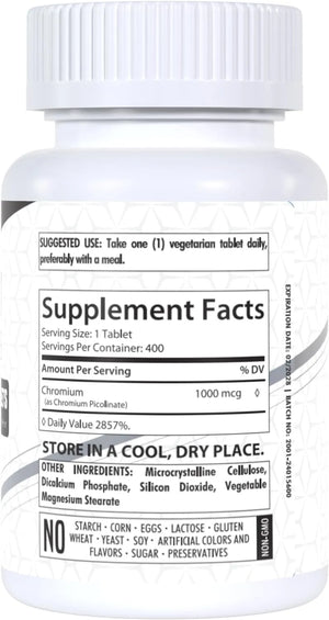 HEALTHFARE - Healthfare Chromium Picolinate 1000mcg 400 Tabletas - The Red Vitamin MX - Suplementos Alimenticios - {{ shop.shopifyCountryName }}