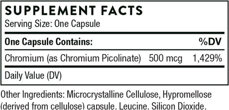 THORNE RESEARCH - Thorne Chromium Picolinate 60 Capsulas - The Red Vitamin MX - Suplementos Alimenticios - {{ shop.shopifyCountryName }}