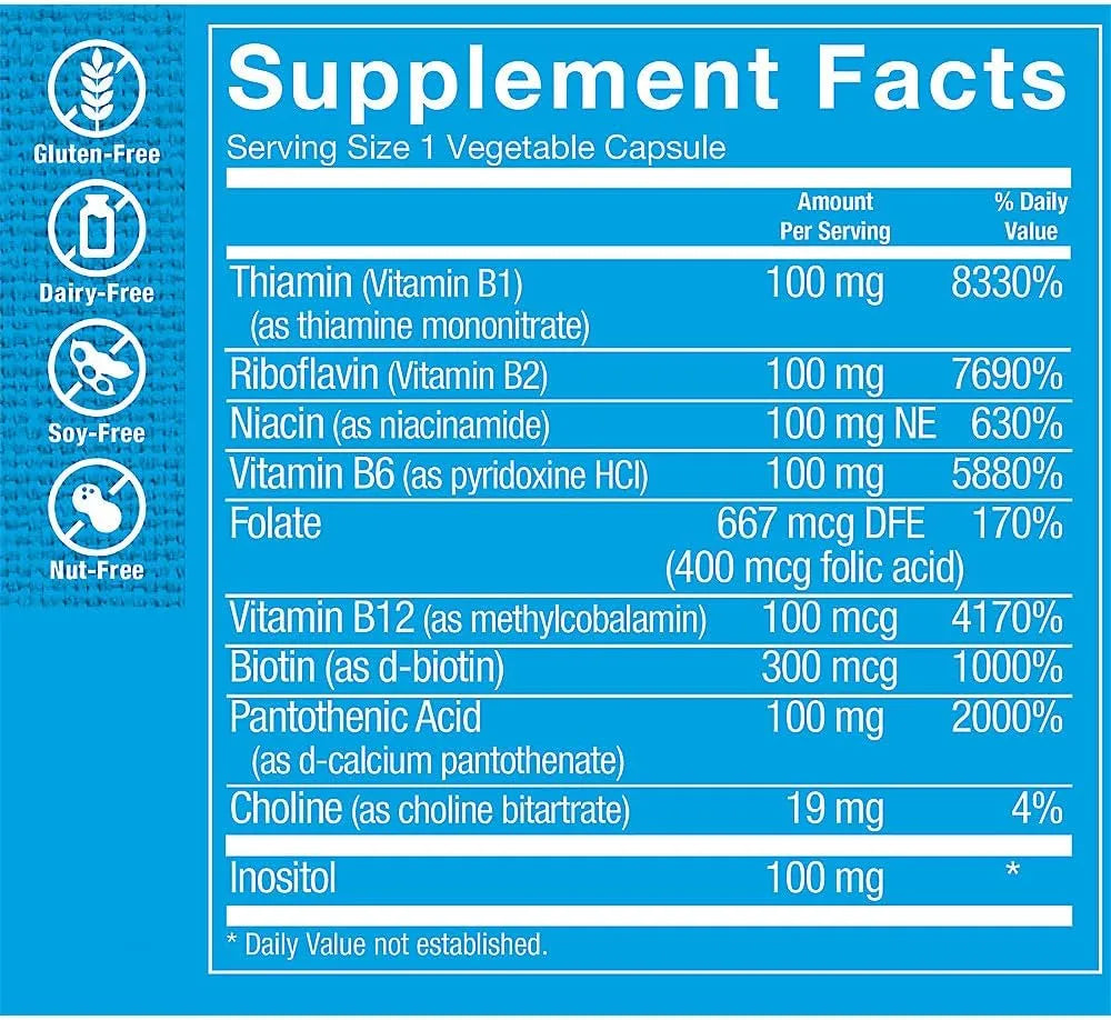 THE VITAMIN SHOPPE - The Vitamin Shoppe B-Complex 100 100 Capsulas - The Red Vitamin MX - Suplementos Alimenticios - {{ shop.shopifyCountryName }}
