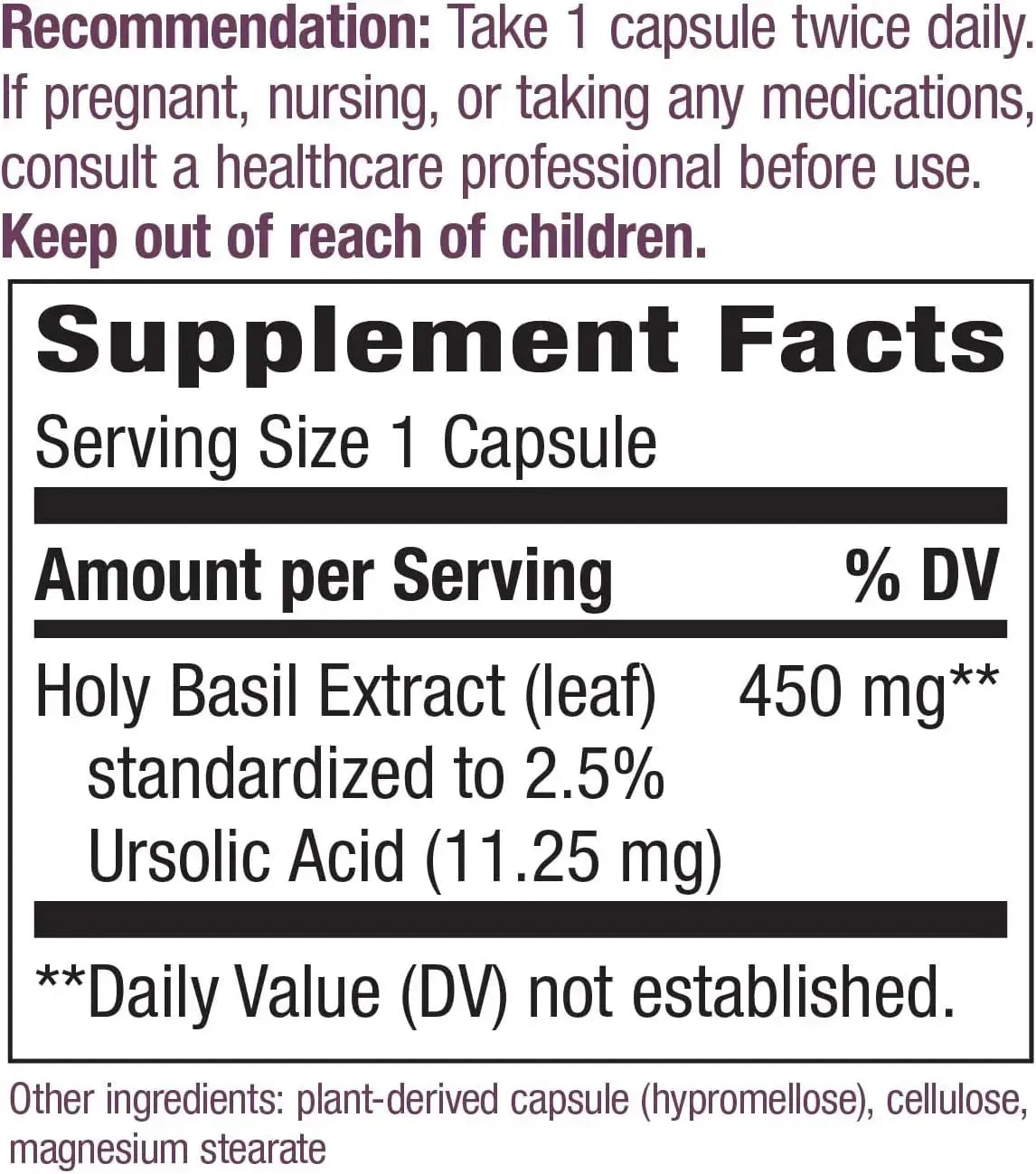 NATURE'S WAY - Nature's Way Holy Basil Premium Extract 450Mg. 60 Capsulas - The Red Vitamin MX - Suplementos Alimenticios - {{ shop.shopifyCountryName }}