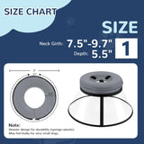 ICOYEA Sponge Core Dog Cone GRAY Size 1 Neck: 7.5"- 9.7"