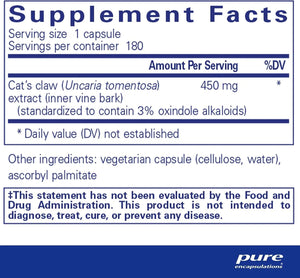 PURE ENCAPSULATIONS - Pure Encapsulations Cat's Claw 180 Capsulas - The Red Vitamin MX - Suplementos Alimenticios - {{ shop.shopifyCountryName }}