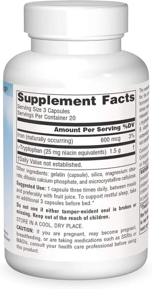 SOURCE NATURALS - Source Naturals Serene Science L-Tryptophan 500Mg. 60 Capsulas - The Red Vitamin MX - Suplementos Alimenticios - {{ shop.shopifyCountryName }}