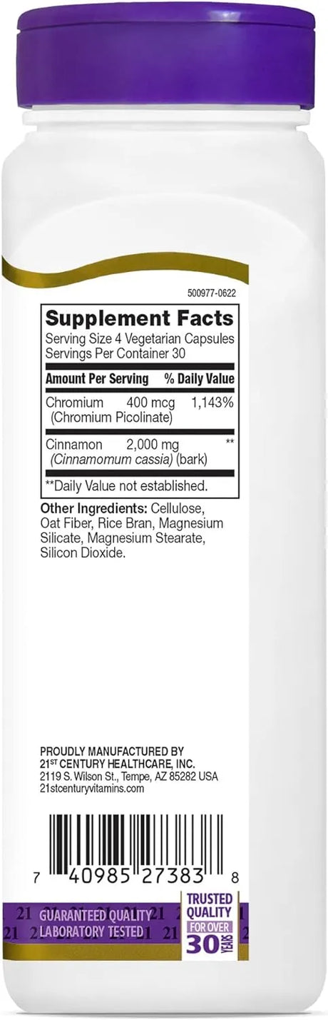 21ST CENTURY - 21st Century Cinnamon 2000Mg. 120 Capsulas - The Red Vitamin MX - Suplementos Alimenticios - {{ shop.shopifyCountryName }}