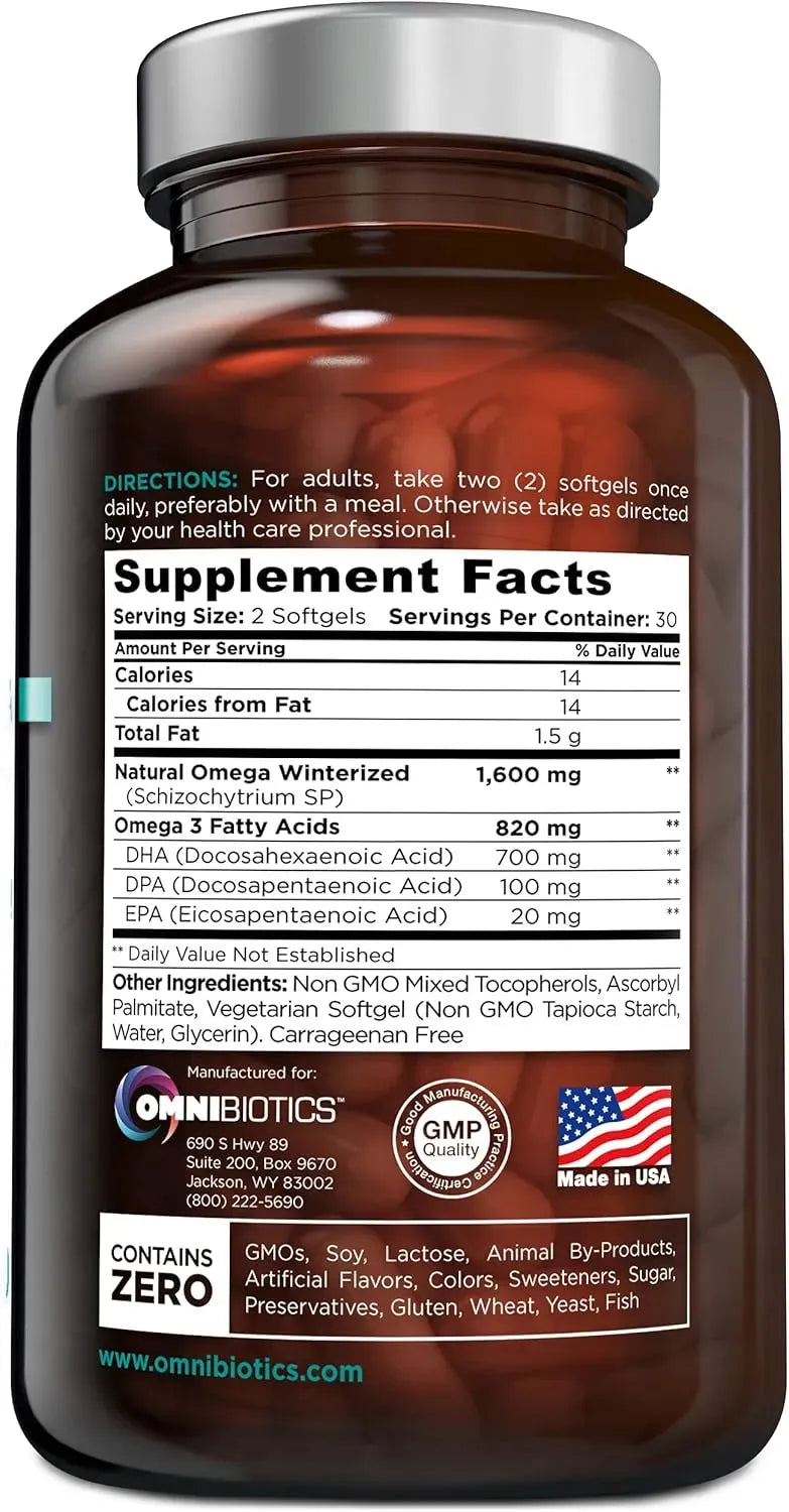 OMNIBIOTICS - OmniBiotics Vegan Omega 3 DHA EPA 60 Capsulas - The Red Vitamin MX - Suplementos Alimenticios - {{ shop.shopifyCountryName }}