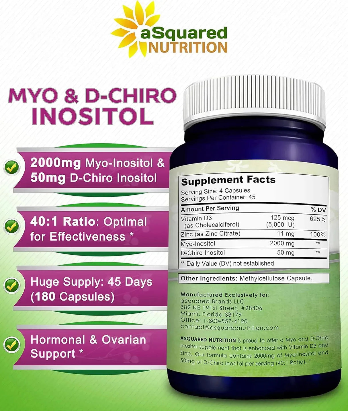 ASQUARED NUTRITION - aSquared Nutrition Myo-Inositol & D-Chiro Inositol 180 Capsulas - The Red Vitamin MX - Suplementos Alimenticios - {{ shop.shopifyCountryName }}