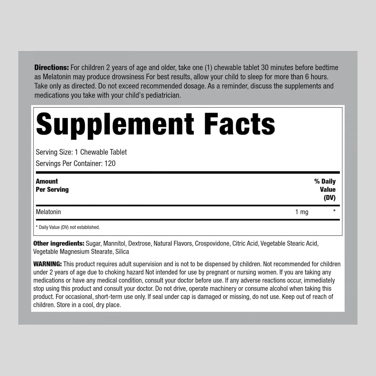 PIPING ROCK - Piping Rock Kids Melatonin 1Mg. 120 Tabletas Masticables - The Red Vitamin MX - Suplementos Alimenticios - {{ shop.shopifyCountryName }}