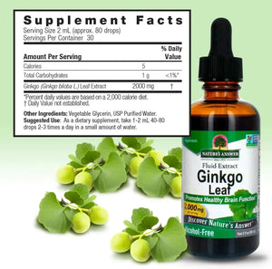 NATURE´S ANSWER - Nature's Answer Alcohol-Free Ginkgo Leaf 2 Fl.Oz. - The Red Vitamin MX - Suplementos Alimenticios - {{ shop.shopifyCountryName }}