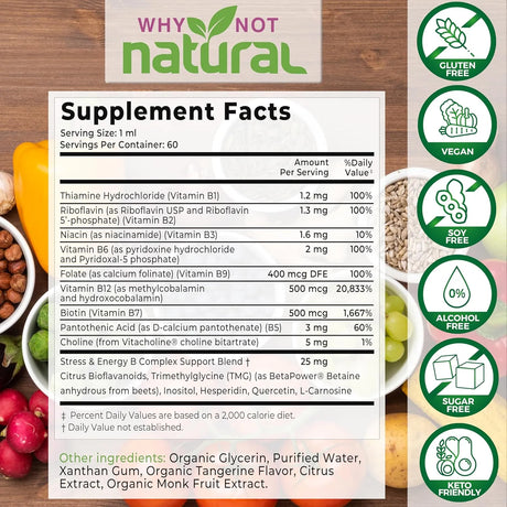 WHY NOT NATURAL - Why Not Natural Vitamin B Complex Liquid Drops 2 Fl.Oz. - The Red Vitamin MX - Suplementos Alimenticios - {{ shop.shopifyCountryName }}