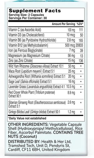 HEALTH & HER - Health & Her Perimenopause Supplement for Women 60 Capsulas - The Red Vitamin MX - Suplementos Alimenticios - {{ shop.shopifyCountryName }}