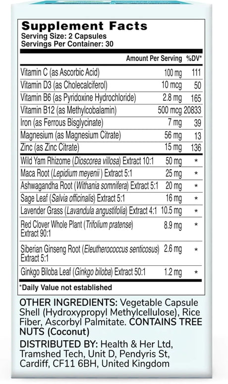 HEALTH & HER - Health & Her Perimenopause Supplement for Women 60 Capsulas - The Red Vitamin MX - Suplementos Alimenticios - {{ shop.shopifyCountryName }}