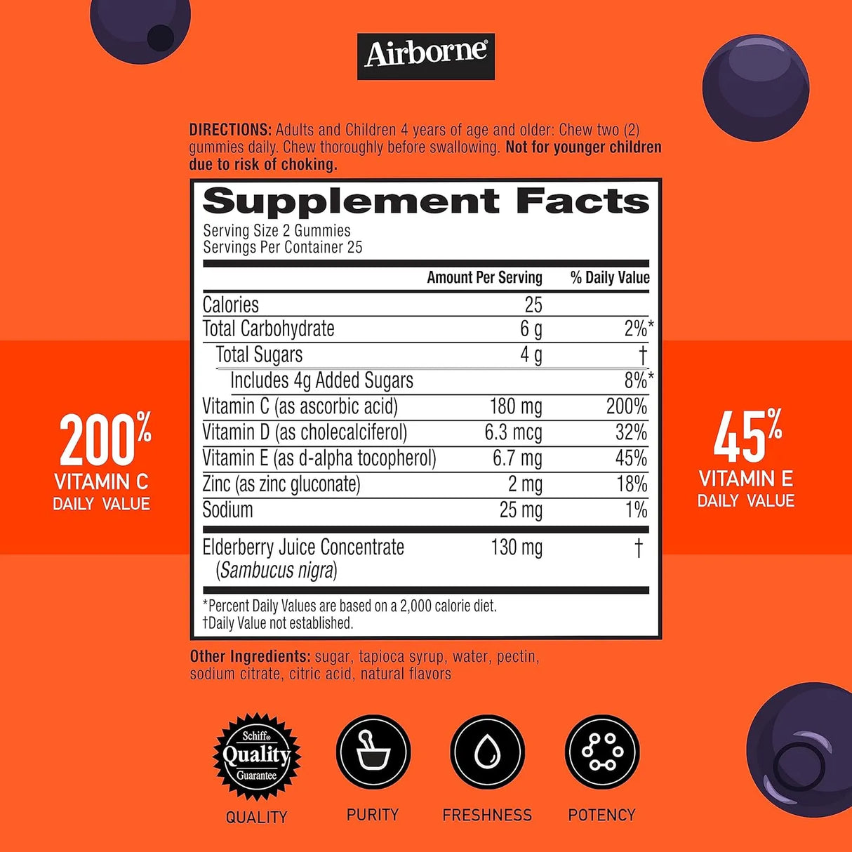 AIRBORNE - Airborne KIDS Elderberry + Zinc & Vitamin C Gummies 50 Gomitas - The Red Vitamin MX - Suplementos Alimenticios - {{ shop.shopifyCountryName }}