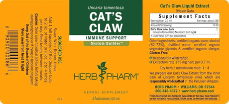 HERB PHARM - Herb Pharm Cat's Claw Extract 4 Fl.Oz. - The Red Vitamin MX - Suplementos Alimenticios - {{ shop.shopifyCountryName }}