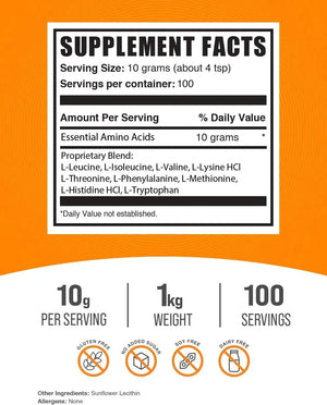 BULK SUPPLEMENTS - Bulk Supplements Essential Amino Acids Powder 1 Kg. - The Red Vitamin MX - Suplementos Alimenticios - {{ shop.shopifyCountryName }}