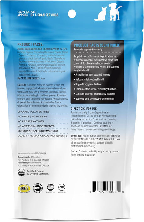 OM - Om Mushroom Matrix Pet Maximum Recovery 100Gr. - The Red Vitamin MX - Suplementos Herbales Para Perros - {{ shop.shopifyCountryName }}