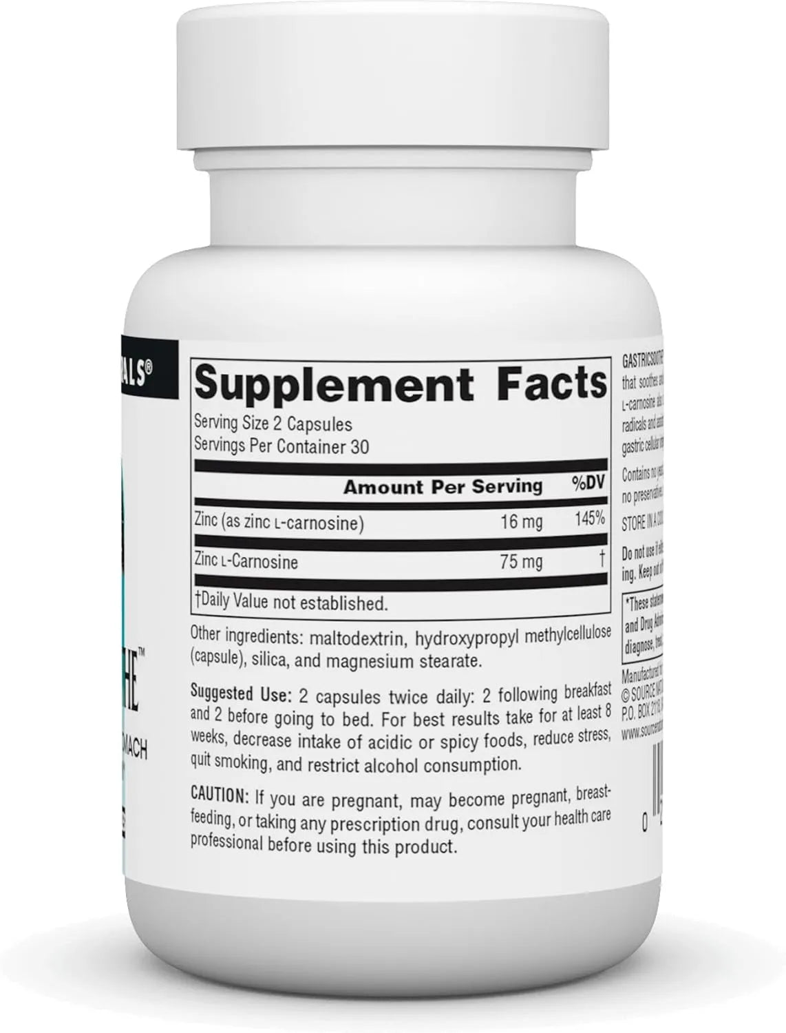 SOURCE NATURALS - Source Naturals GastricSoothe Zinc L Carnosine 60 Capsulas - The Red Vitamin MX - Suplementos Alimenticios - {{ shop.shopifyCountryName }}