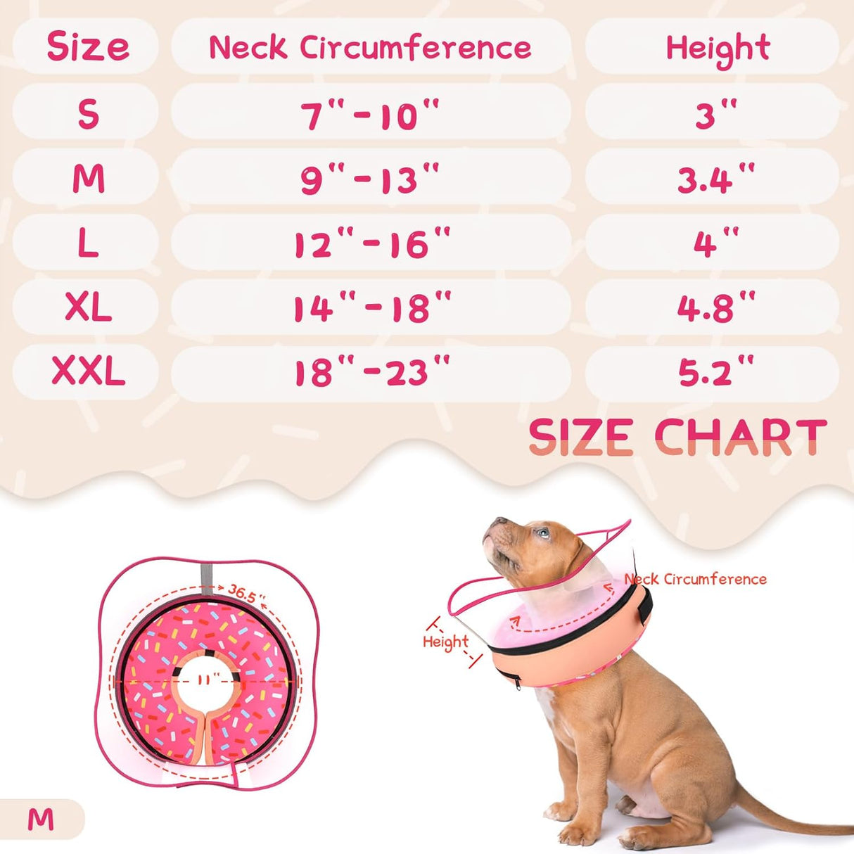 Supet Raised Inflatable Dog Cone Collar MEDIUM