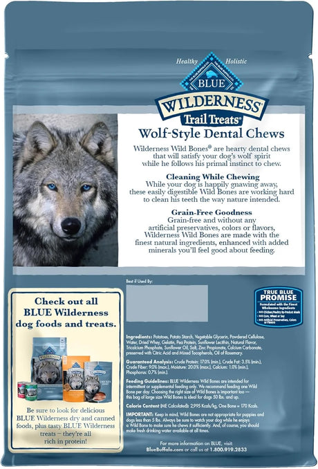 BLUE BUFFALO - Blue Buffalo Wilderness Trail Treats Wild Bones Large Dental Chews 760Gr. - The Red Vitamin MX - Cuidado Dental Para Perros - {{ shop.shopifyCountryName }}