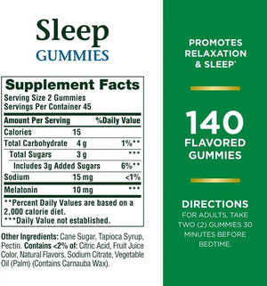 NATURE'S BOUNTY - Nature’s Bounty Sleep Melatonin 10Mg. Gummy Blueberry 140 Gomitas - The Red Vitamin MX - Suplementos Alimenticios - {{ shop.shopifyCountryName }}