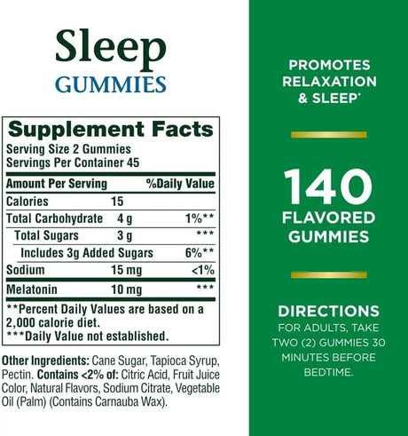 NATURE'S BOUNTY - Nature’s Bounty Sleep Melatonin 10Mg. Gummy Blueberry 140 Gomitas - The Red Vitamin MX - Suplementos Alimenticios - {{ shop.shopifyCountryName }}