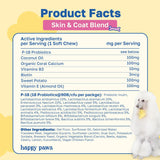 Happy Paws Skin and Coat Supplement for Dogs 100 Masticables 2 Pack