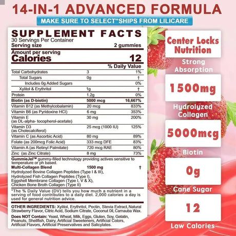 ENVYDEAL - EnvyDeal Sugar-Free Hydrolyzed Collagen Peptide Filled Gummies 60 Gomitas 2 Pack - The Red Vitamin MX - Suplementos Alimenticios - {{ shop.shopifyCountryName }}