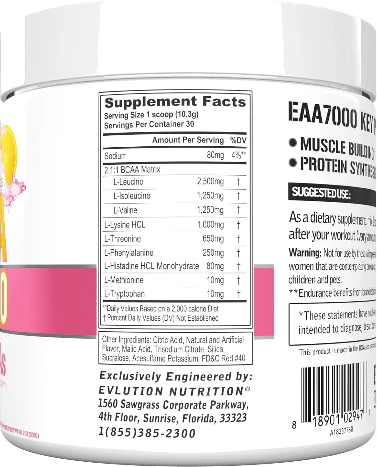 EVLUTION - Evlution Nutrition EAA7000 30 Servicios Pink Lemonade 309Gr. - The Red Vitamin MX - Suplementos Alimenticios - {{ shop.shopifyCountryName }}