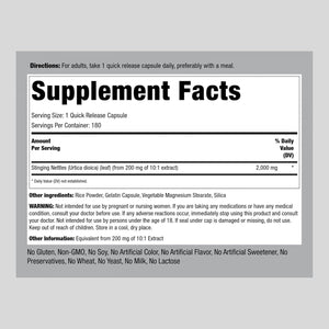 PIPING ROCK - Piping Rock Stinging Nettle 2000Mg. 180 Capsulas - The Red Vitamin MX - Suplementos Alimenticios - {{ shop.shopifyCountryName }}