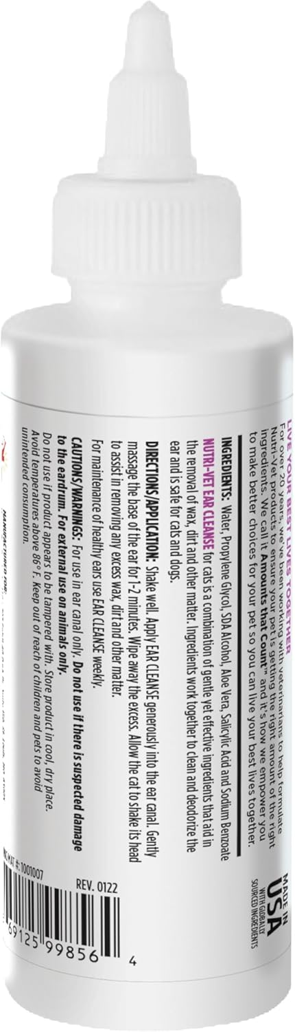 Nutri-Vet Ear Cleanser for Cats 4 Fl.Oz.