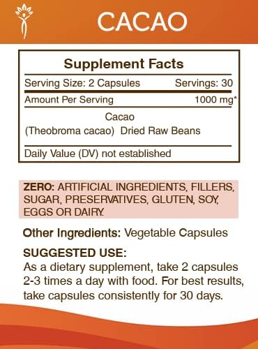 Secrets of the Tribe Cacao 1000Mg. 60 Capsulas