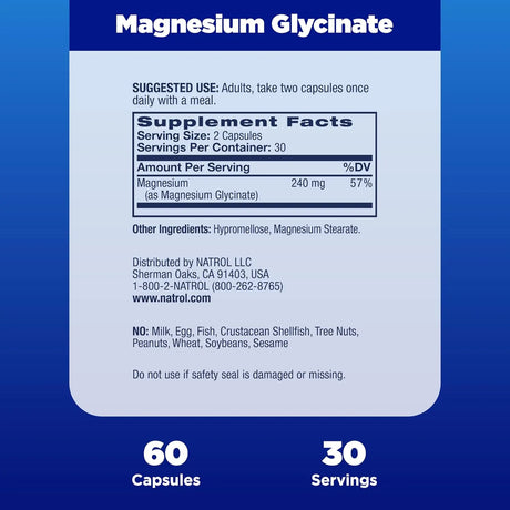 NATROL - Natrol Magnesium Glycinate 240Mg. 60 Capsulas - The Red Vitamin MX - Suplementos Alimenticios - {{ shop.shopifyCountryName }}