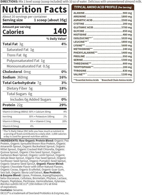 GARDEN OF LIFE - Garden of Life Vegan Protein Powder Chocolate 700Gr. - The Red Vitamin MX - Suplementos Alimenticios - {{ shop.shopifyCountryName }}