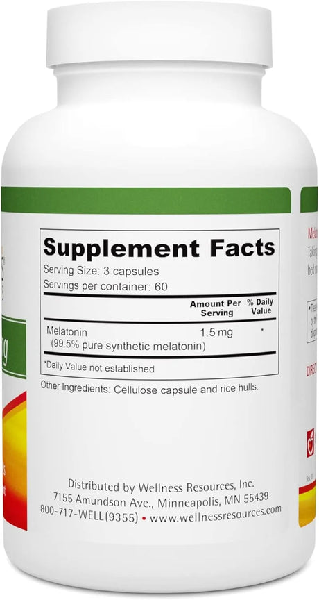WELLNESS RESOURCES - Wellness Resources Melatonin 0.5Mg. 180 Capsulas - The Red Vitamin MX - Suplementos Alimenticios - {{ shop.shopifyCountryName }}