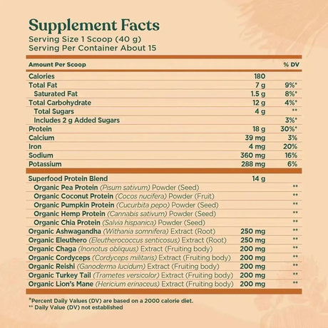 FOUR SIGMATIC - Four Sigmatic Organic Vegan Protein Powder Peanut Butter 600Gr. - The Red Vitamin MX - Suplementos Alimenticios - {{ shop.shopifyCountryName }}