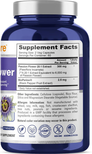 NusaPure Passion Flower 6000Mg. 120 Capsulas