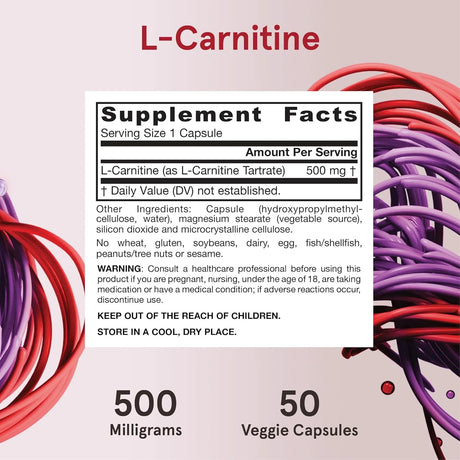 JARROW FORMULAS - Jarrow Formulas L-Carnitine 500Mg. 50 Capsulas - The Red Vitamin MX - Suplementos Alimenticios - {{ shop.shopifyCountryName }}