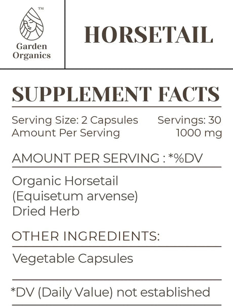 GARDEN ORGANICS - Garden Organics Horsetail 1000Mg. 60 Capsulas - The Red Vitamin MX - Suplementos Alimenticios - {{ shop.shopifyCountryName }}