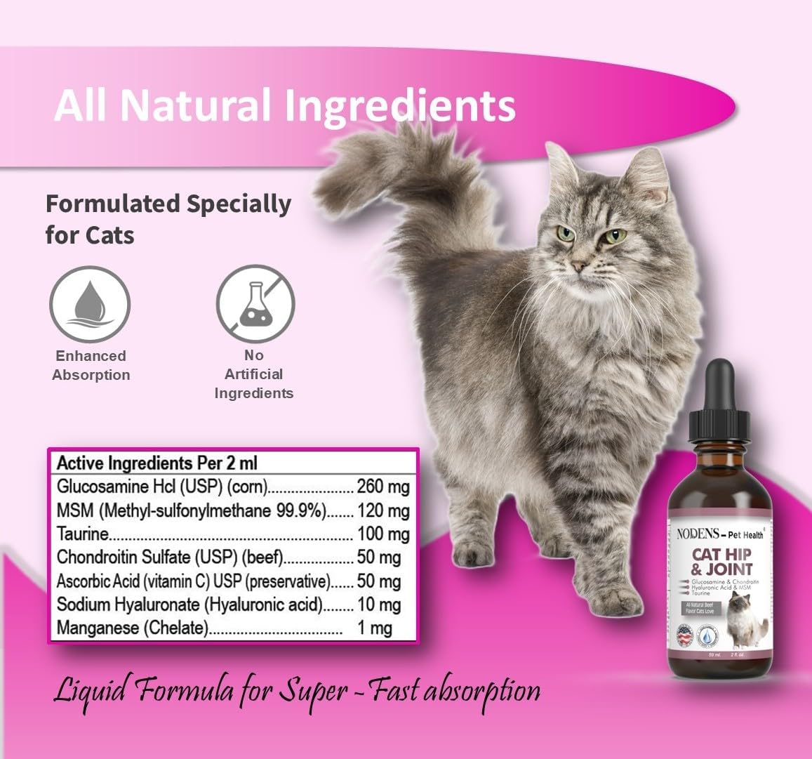 NODENS CAT Hip and Joint Glucosamine for Cats with Chondroitin 2 Fl.Oz.