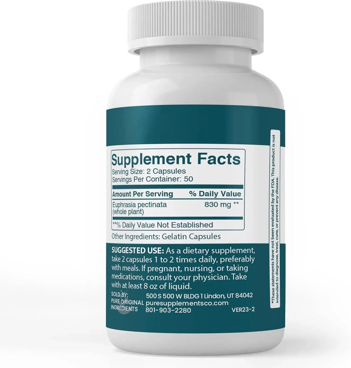 PURE ORIGINAL INGREDIENTS - Pure Original Ingredients Eyebright 100 Capsulas - The Red Vitamin MX - Suplementos Alimenticios - {{ shop.shopifyCountryName }}