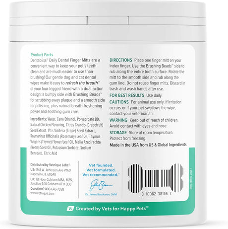 VETNIQUE - Vetnique Dentabliss Dog Teeth Cleaning Finger Mitt Dental Wipe Chicken 50 Toallitas - The Red Vitamin MX - Cuidado Dental Para Perros - {{ shop.shopifyCountryName }}