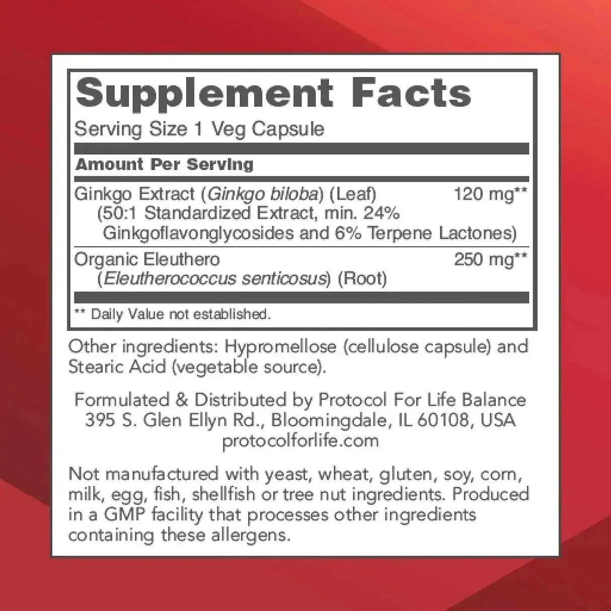 PROTOCOL FOR LIFE BALANCE - Protocol Ginkgo Biloba 120Mg. 100 Capsulas - The Red Vitamin MX - Suplementos Alimenticios - {{ shop.shopifyCountryName }}