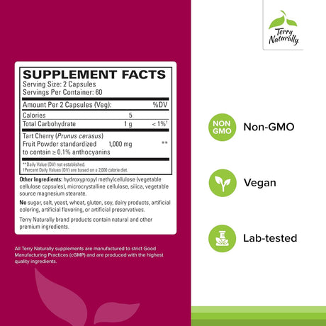 Terry Naturally Tart Cherry 120 Capsulas