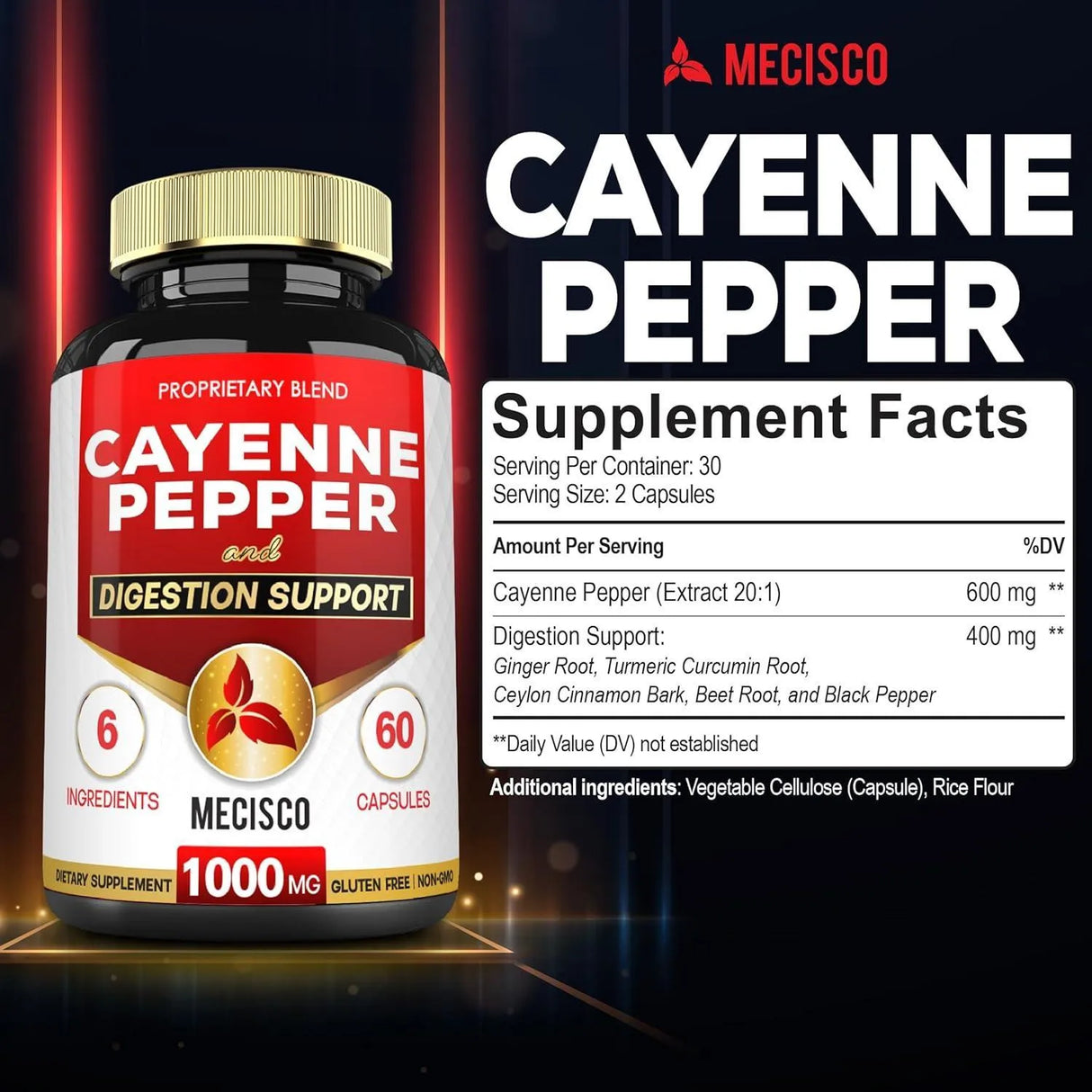 MECISCO - Mecisco 6in1 Cayenne Pepper 60 Capsulas - The Red Vitamin MX - Suplementos Alimenticios - {{ shop.shopifyCountryName }}