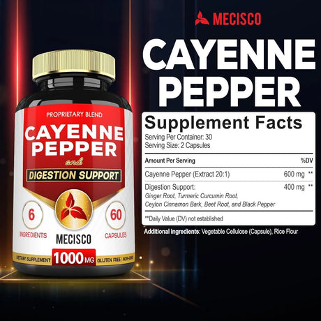 MECISCO - Mecisco 6in1 Cayenne Pepper 60 Capsulas - The Red Vitamin MX - Suplementos Alimenticios - {{ shop.shopifyCountryName }}