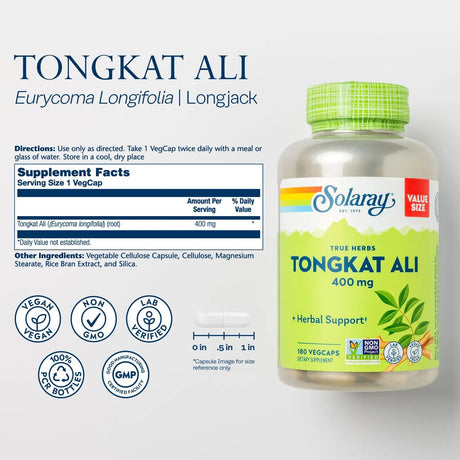 SOLARAY - SOLARAY Tongkat Ali 400Mg. 180 Capsulas - The Red Vitamin MX - Suplementos Alimenticios - {{ shop.shopifyCountryName }}