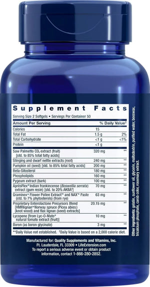 LIFE EXTENSION - Life Extension Ultra Prostate Formula 100 Capsulas Blandas - The Red Vitamin MX - Suplementos Alimenticios - {{ shop.shopifyCountryName }}