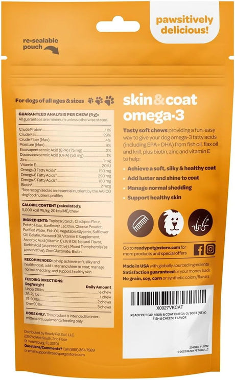 READY PET GO - Ready Pet Go! Skin and Coat Supplement for Dogs 90 Masticables - The Red Vitamin MX - Aceite De Pescado Para Perros - {{ shop.shopifyCountryName }}