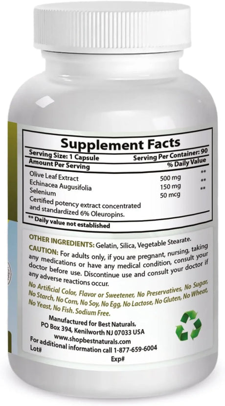 BEST NATURALS - Best Naturals Olive Leaf Extract 700Mg. 90 Capsulas - The Red Vitamin MX - Suplementos Alimenticios - {{ shop.shopifyCountryName }}